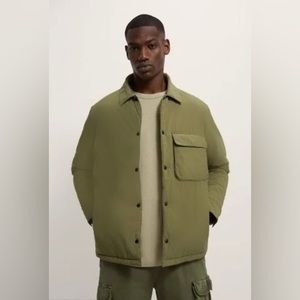 M/SF/T Olive Green Puffer Shirt Jacket Size Medium